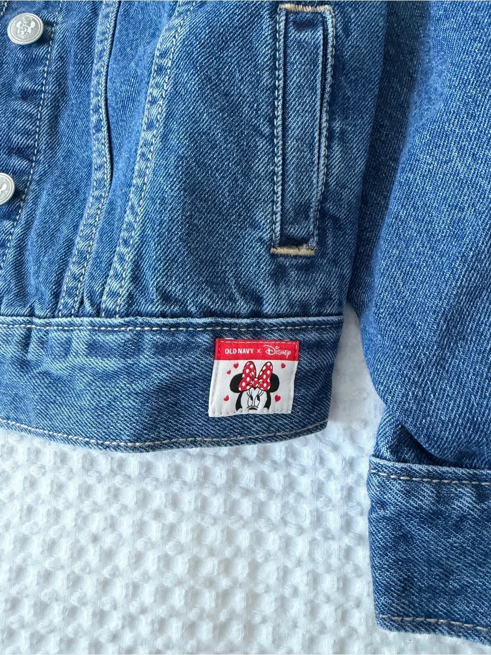Old Navy x Disney girl Minnie Mouse denim jacket XS (5) NEW